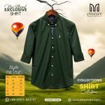 Men’s Premium Deep Green Shirt – Signature Style with Tailored Fit