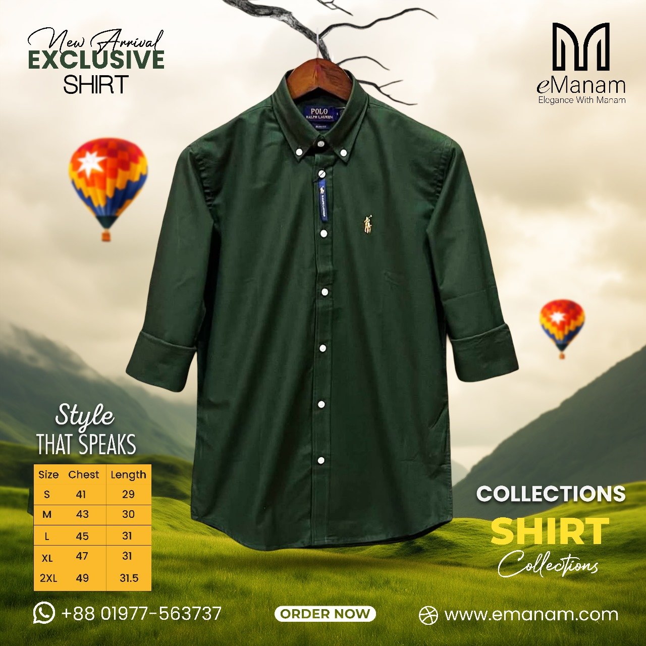 3 Men’s Premium Deep Green Shirt – Signature Style with Tailored Fit - Image 1