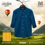 Men’s Teal Blue Premium Shirt – Smart Fit with Sophisticated Detail
