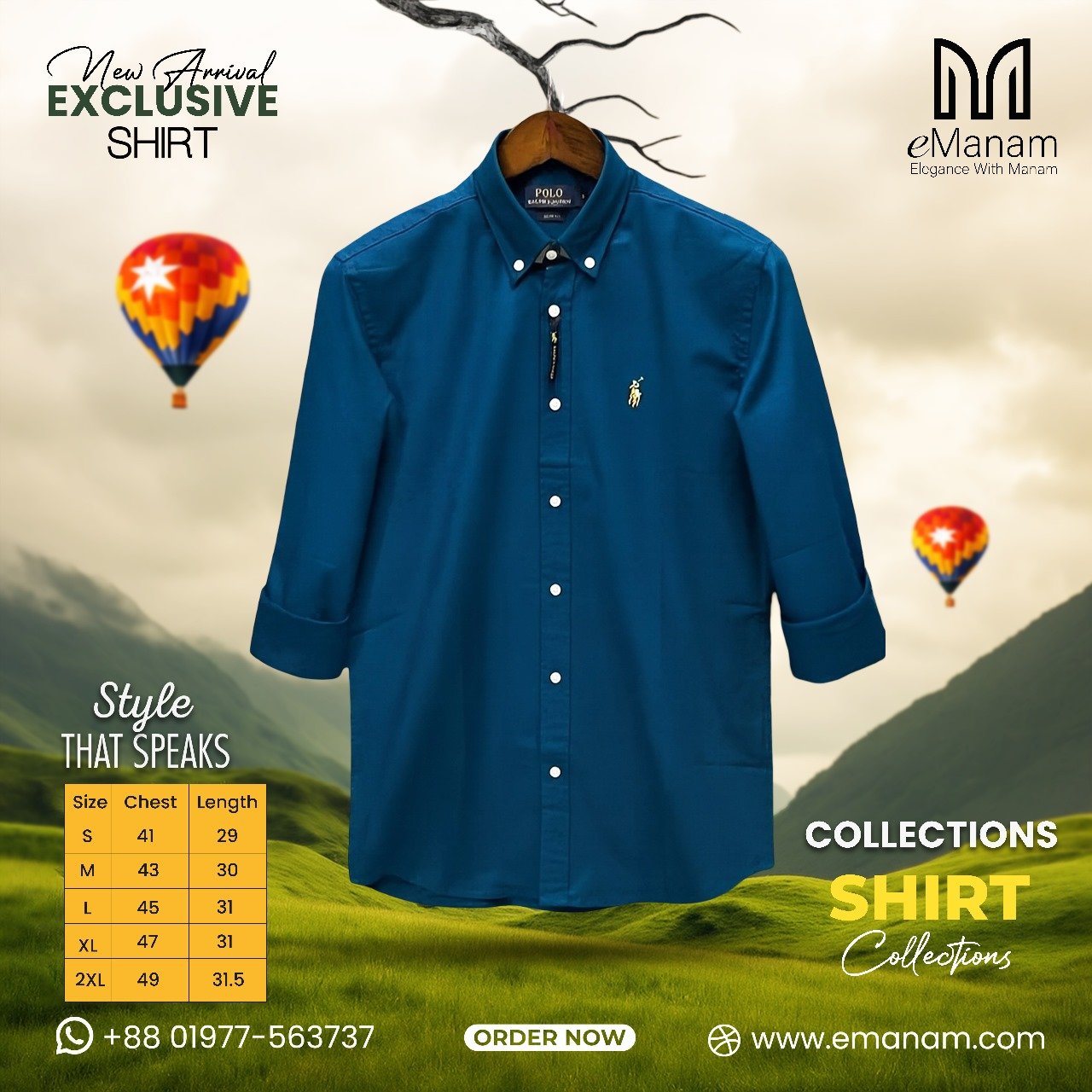 6 Men’s Teal Blue Premium Shirt – Smart Fit with Sophisticated Detail - Image 1