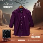 Men’s Premium Button-Down Deep Purple Shirt – Casual & Formal Smartwear