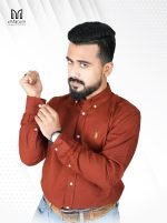 Men’s Premium Rust Brown Shirt – Bold Tone with Tailored Precision - Image 2